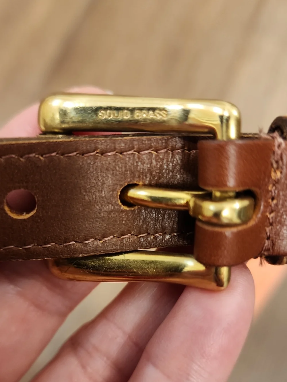 Vintage Dooney & Bourke Pink Woven Wool Belt Brown Leather Brass Buckle size 30